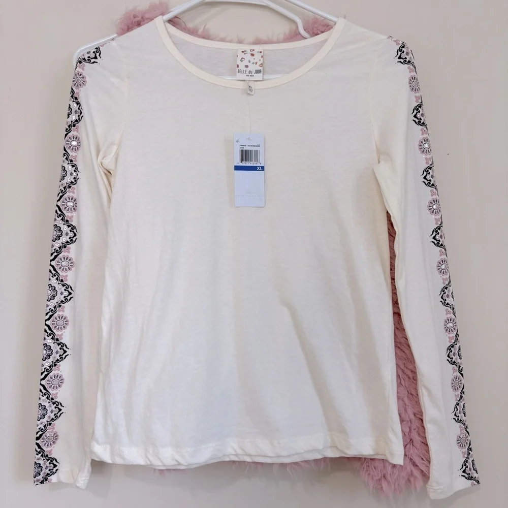 Belle Du Jour Girls Pink Bonnie Faux Fur Vest & White long sleeve Tee 2 Pcs set